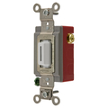 Hubbell Wiring Device-Kellems Industrial Grade, Locking Switches, General Purpose AC, Momentary Single Pole Double Throw Center Off, 20A 120/277V AC White Key Guide HBL1557LW